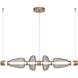 Bolla LED 53.3 inch Novel Brass Linear Chandelier Ceiling Light in Smoke, Mandrel