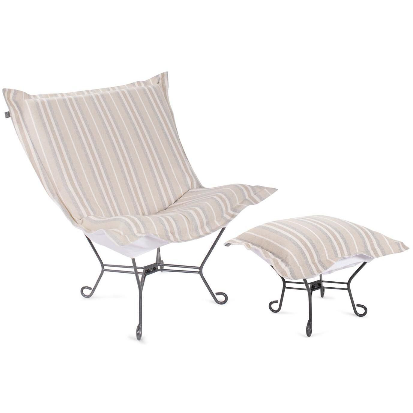 Dune Sand Outdoor Puff Scroll Chair