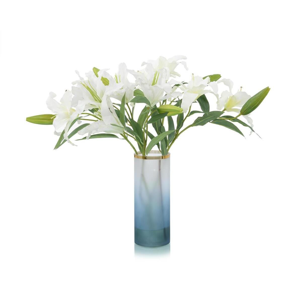 Lilies Blue Ombre Botanical, Fresh Water Look