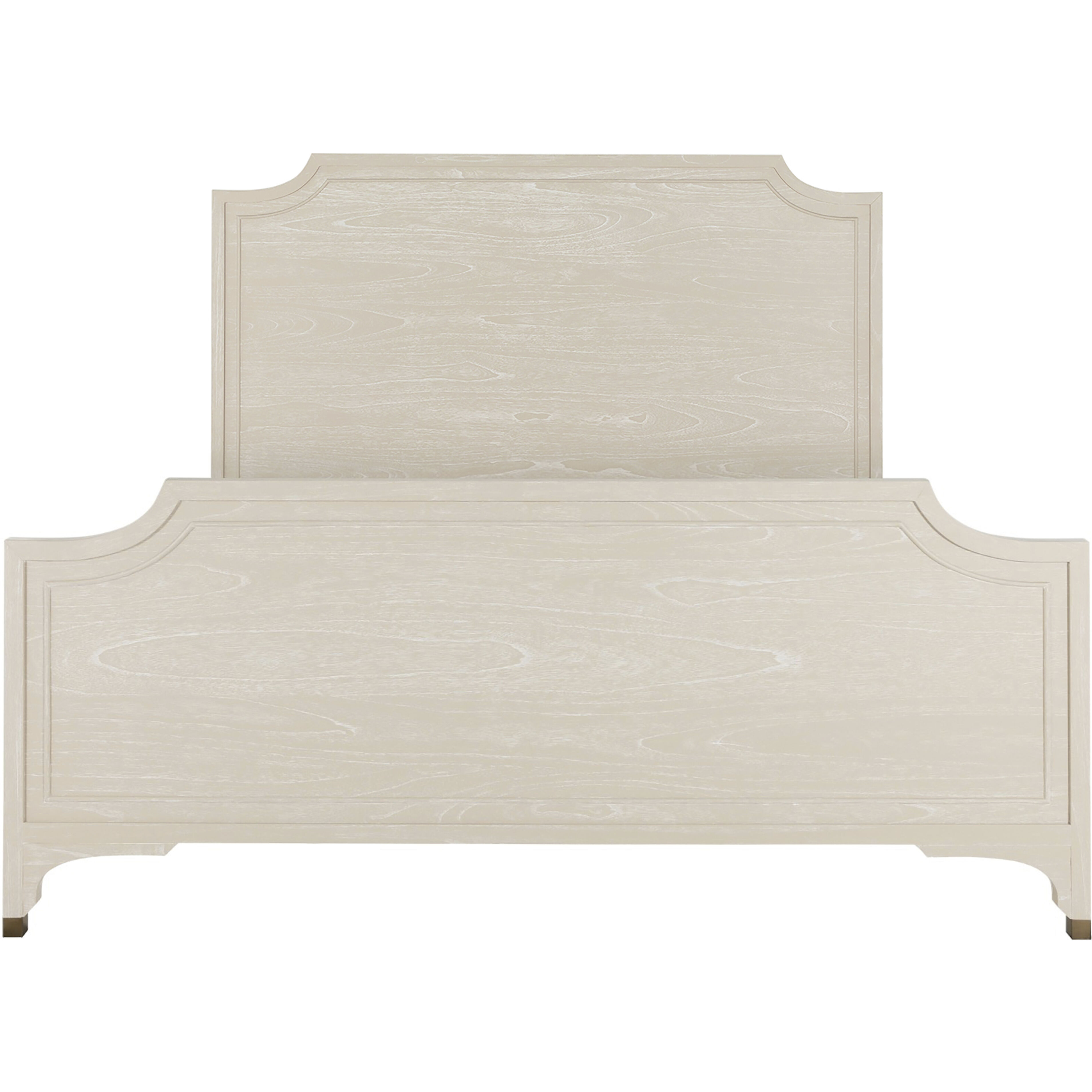 Alexandra Cerused White and Stained Gold Queen Bed