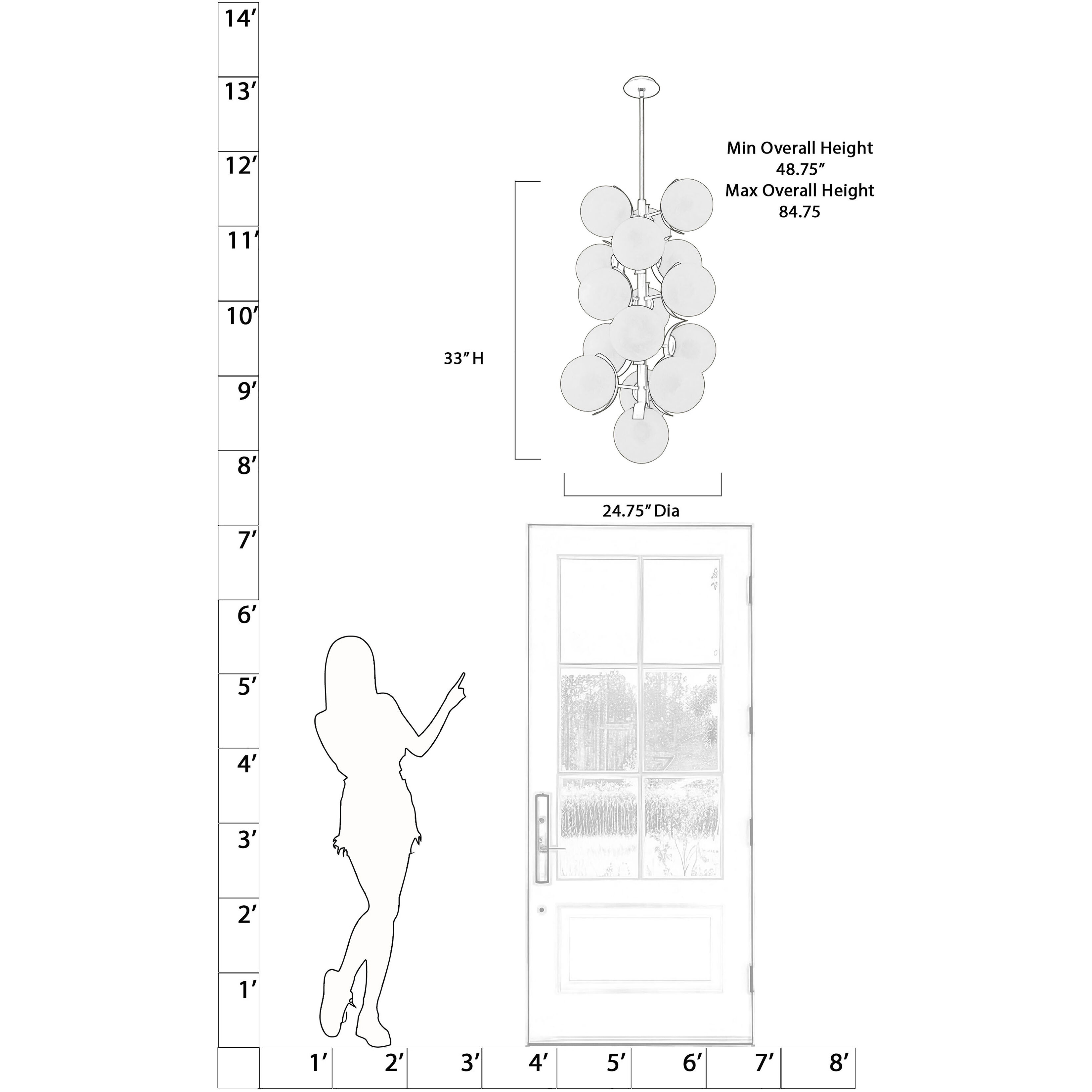 Vino 16 Light 24.75 inch Dark Bronze Pendant Ceiling Light in White Etched Alabaster Glass