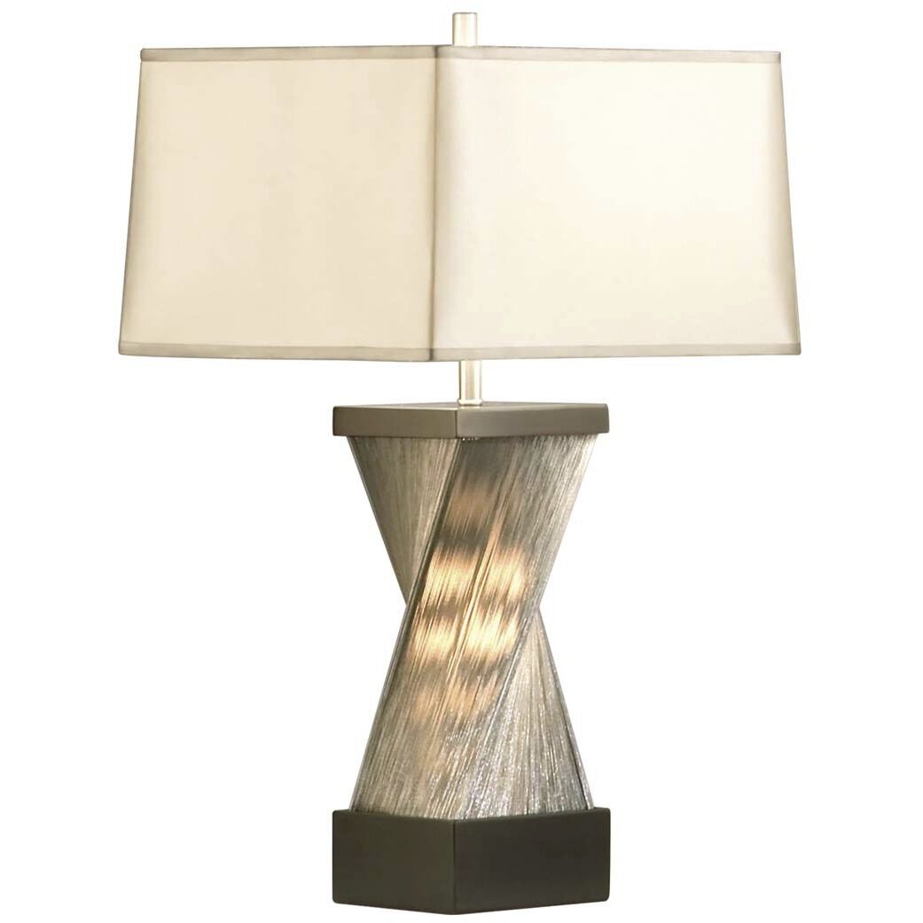 Torque 28 inch 100.00 watt Satin Nickel and Espresso Table Lamp Portable Light