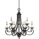 Barcelona 9 Light 28 inch Natural Iron Chandelier Ceiling Light