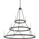 Doran 15 Light 40 inch Mottled Black Chandelier Ceiling Light