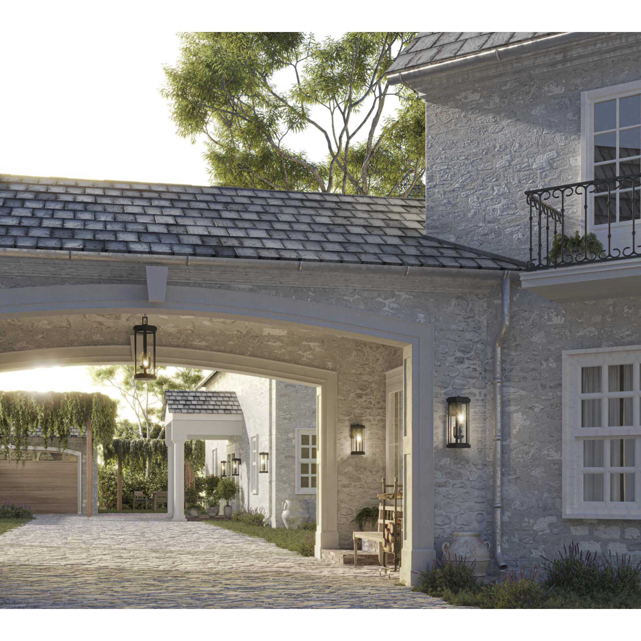 Ramsey 2 Light 15.5 inch Textured Black Outdoor Wall Lantern