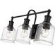 Bryant 3 Light 24 inch Matte Black Vanity Wall Light