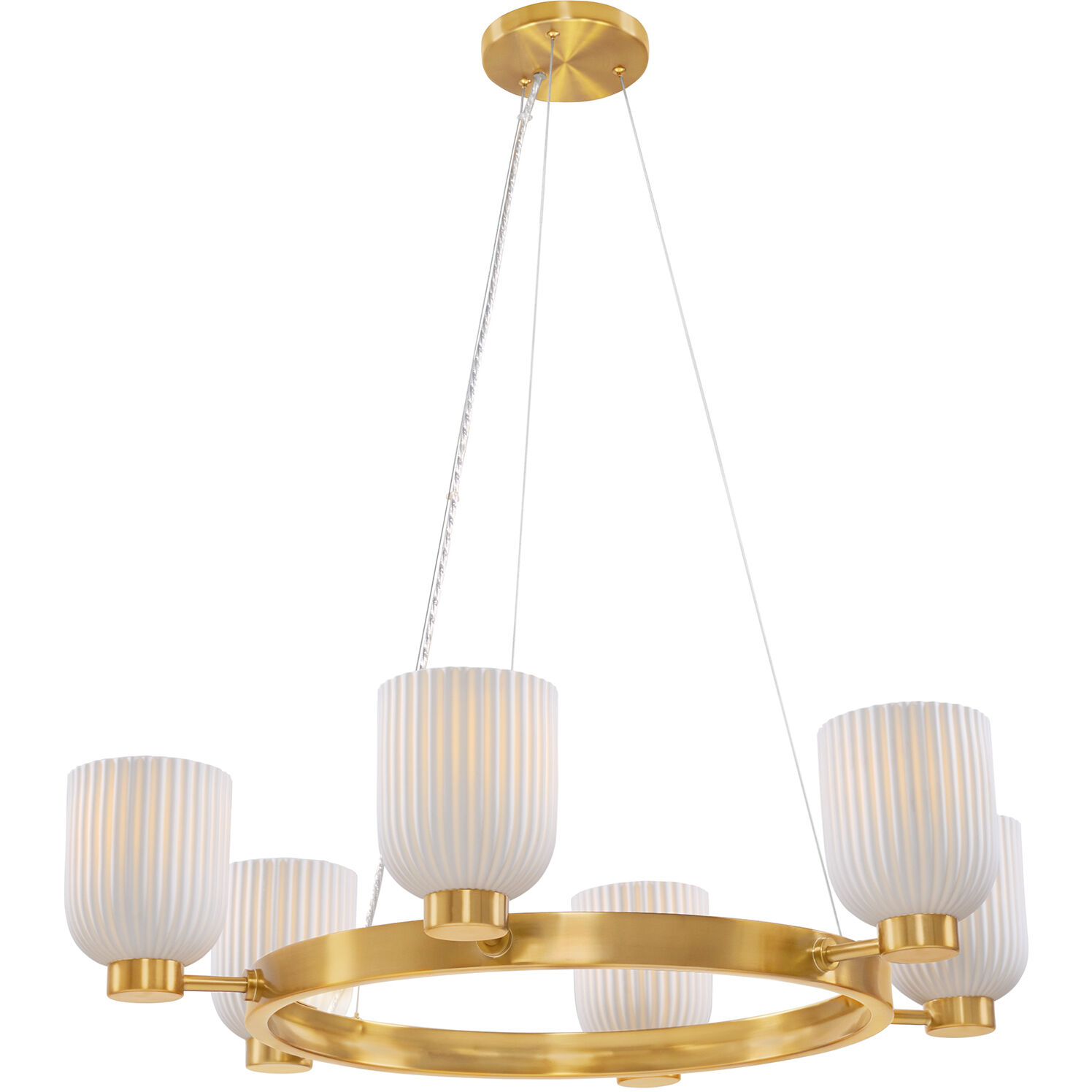 Isla Blanca 6 Light 32 inch Warm Brass Chandelier Ceiling Light