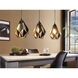 Carlton 1 Light 7.2 inch Matte Black and Gold Leaf Pendant Ceiling Light