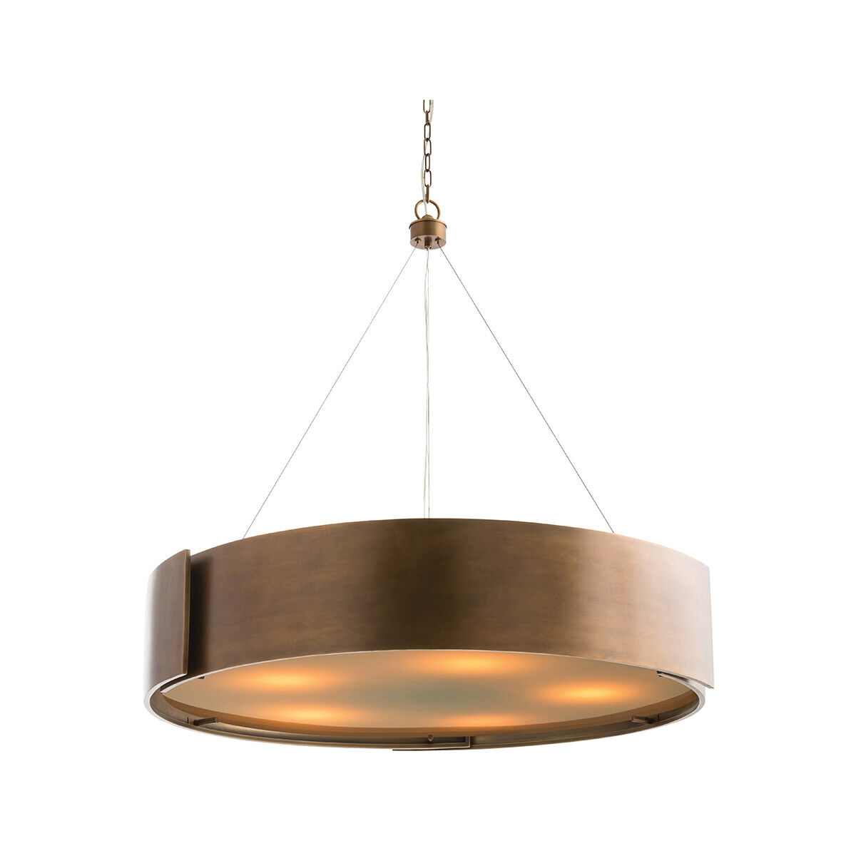 Dante 5 Light 42 inch Antique Brass Chandelier Ceiling Light, Round