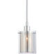 Grid II 1 Light 4.75 inch Chrome Mini Pendant Ceiling Light