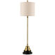 Messenger 26 inch 60 watt Vintage Brass/Black Table Lamp Portable Light