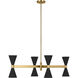 AERIN Albertine 8 Light 42 inch Midnight Black Linear Chandelier Ceiling Light