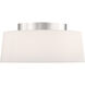 Stevens 3 Light 18 inch Polished Nickel Semi Flush Ceiling Light