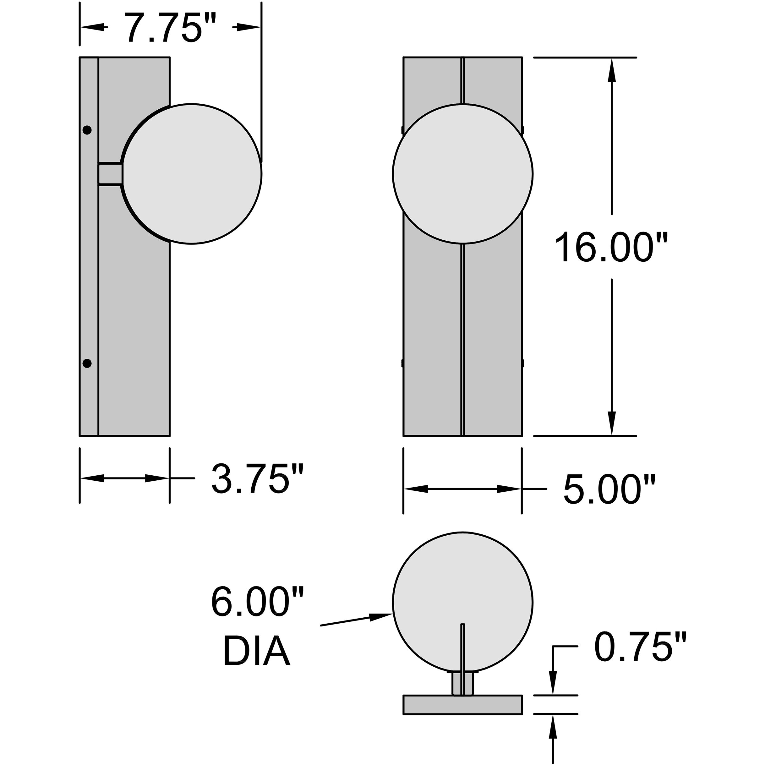 Euro LED 6 inch Gold and Opal ADA Wall Sconce Wall Light