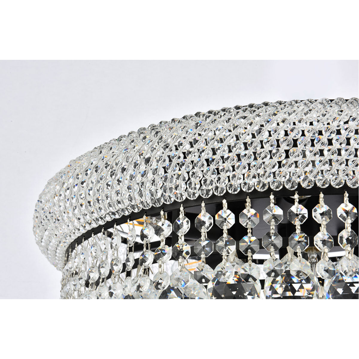 Primo 10 Light 20 inch Black and Clear Flush Mount Ceiling Light