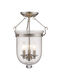 Jefferson 3 Light 12 inch Brushed Nickel Semi-Flush Mount Ceiling Light