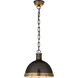 Visual Comfort Thomas O'Brien Hicks 2 Light 13 inch Bronze and Hand-Rubbed Antique Brass Pendant Ceiling Light, Large TOB5069BZ/HAB - Open Box