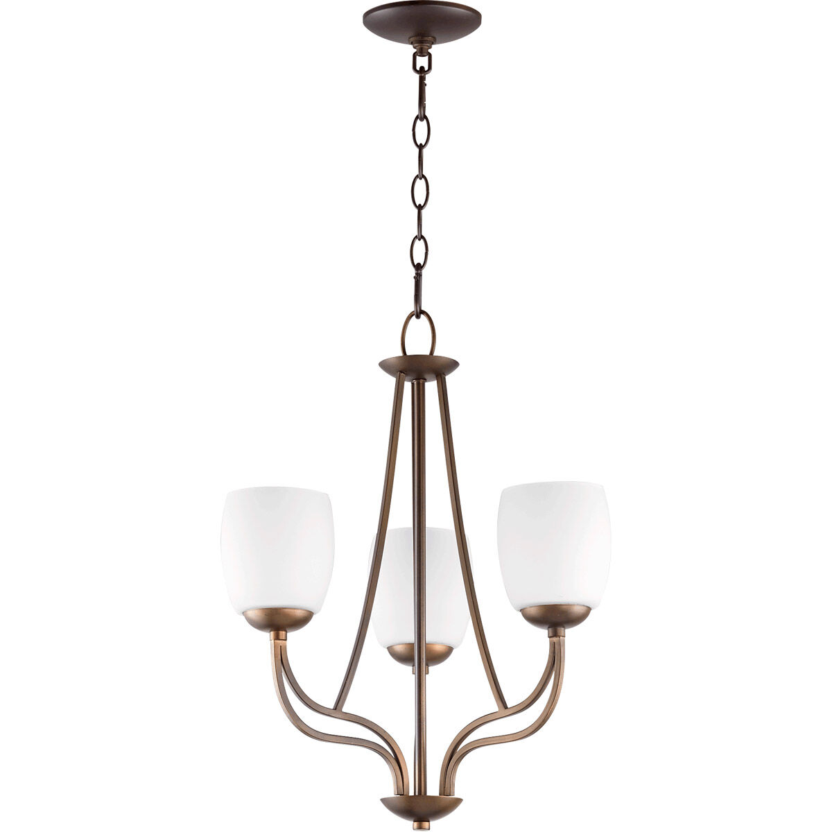 Willingham 3 Light 17 inch Oiled Bronze Chandelier Ceiling Light, Satin Opal