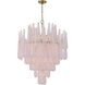 Ollie 21 Light 33.25 inch Aged Brass Chandelier Ceiling Light in Sand Glass Blush