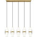 Cayden 5 Light 42 inch Modern Gold Linear Chandelier Ceiling Light