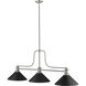 Melange 3 Light 52 inch Brushed Nickel Billiard Ceiling Light in Matte Black Steel