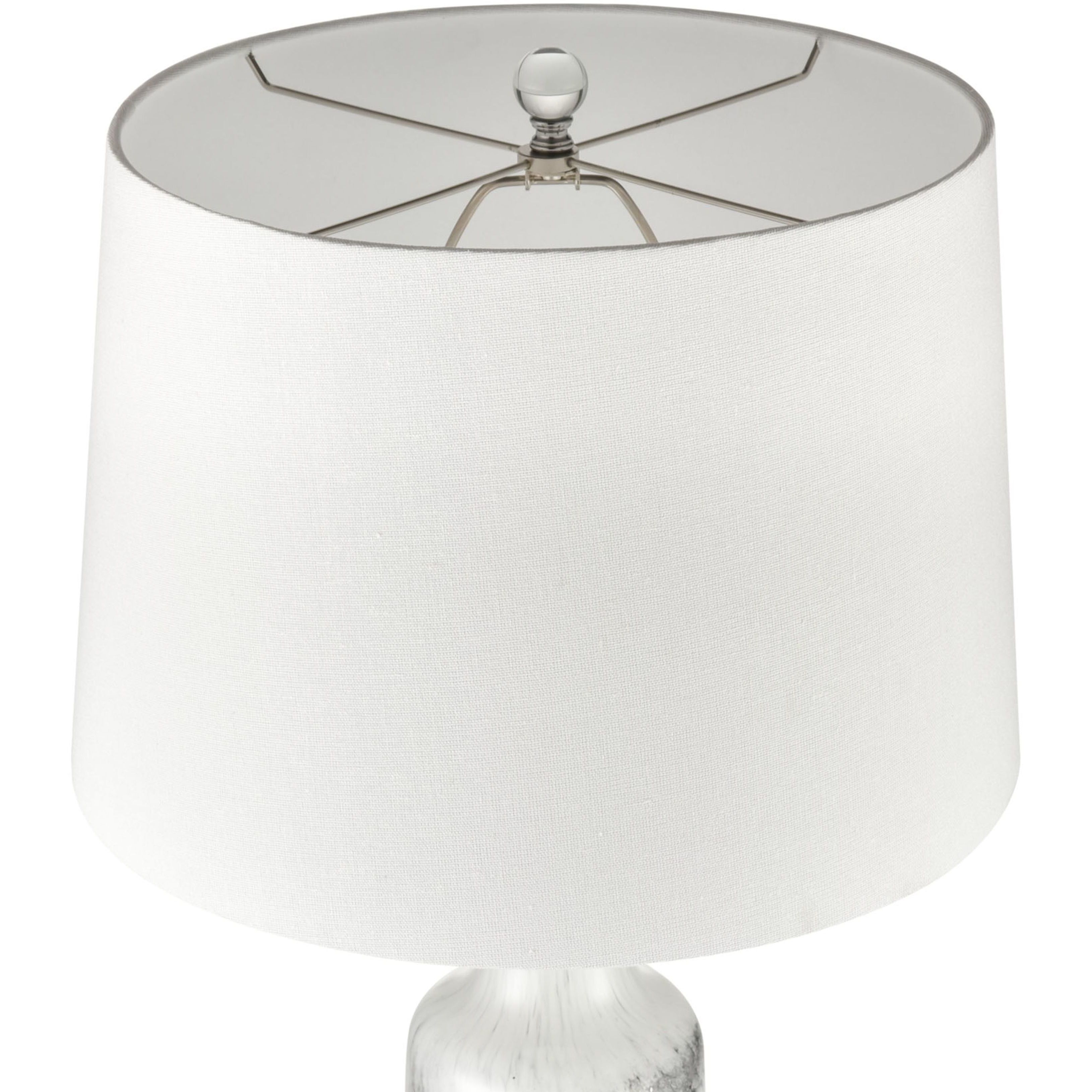 Abilene 32 inch 150 watt White with Clear Table Lamp Portable Light, Set of 2