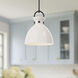Alora Mood Waldo Pendant Ceiling Light in Matte Black, Glossy Opal Glass