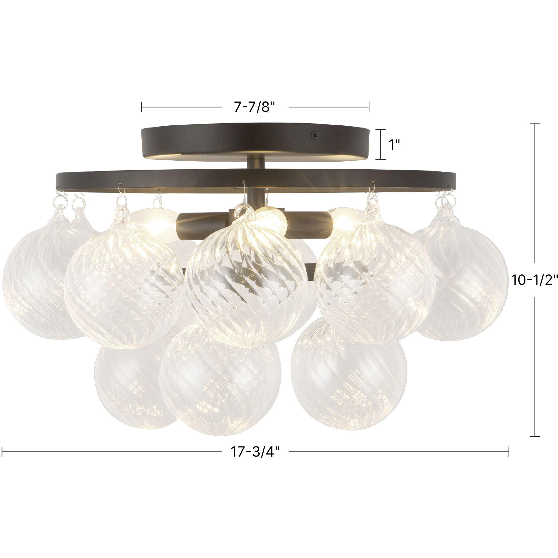 Alora Mood Faye 3 Light 17.75 inch Matte Black and Smoked Solid Glass Semi-Flush Mount Ceiling Light in Smoked Glass