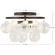 Alora Mood Faye 3 Light 17.75 inch Matte Black and Smoked Solid Glass Semi-Flush Mount Ceiling Light in Smoked Glass