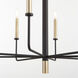 Apollo 8 Light 27 inch Noir/Aged Brass Chandelier Ceiling Light