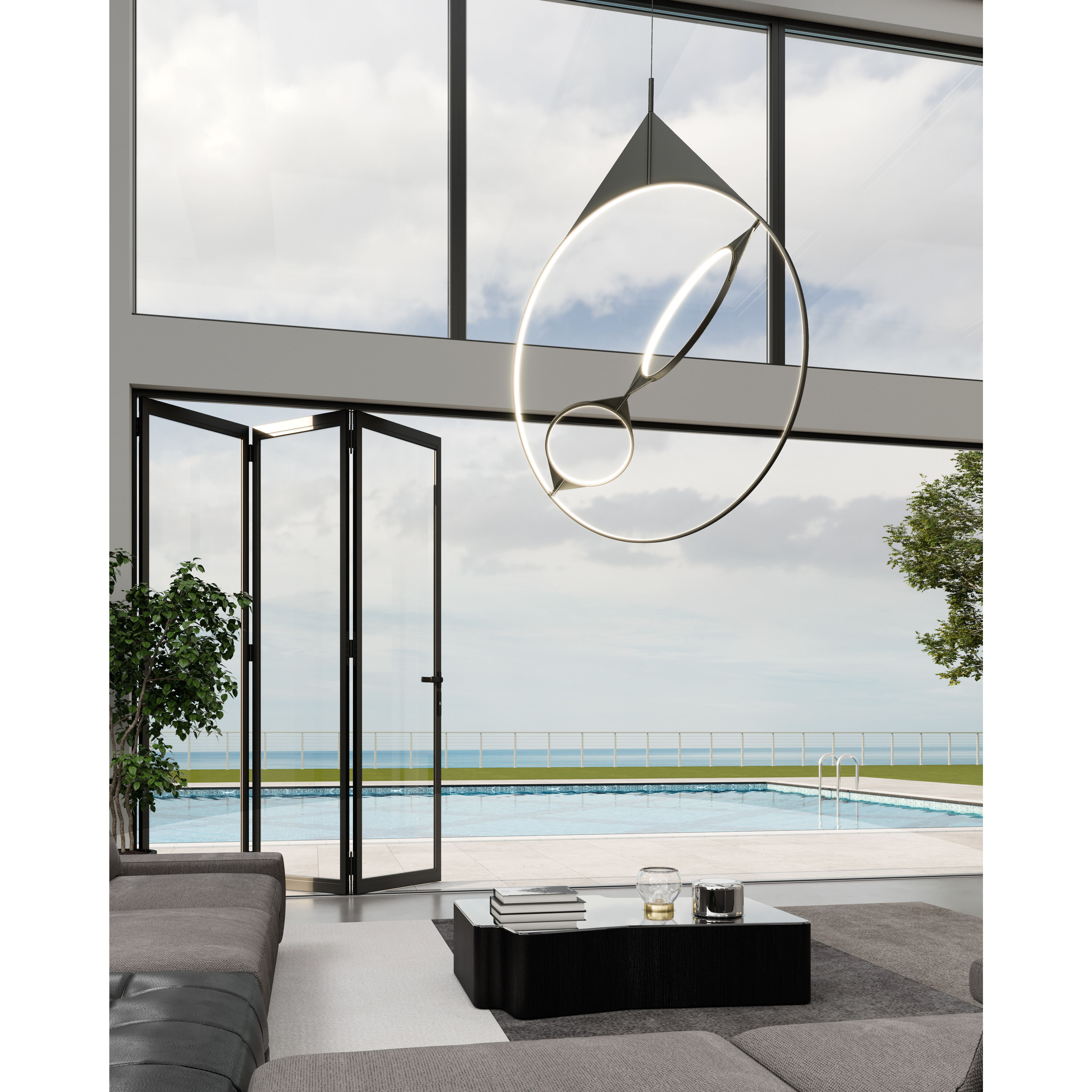 Serif LED 0.88 inch Black Pendant Ceiling Light