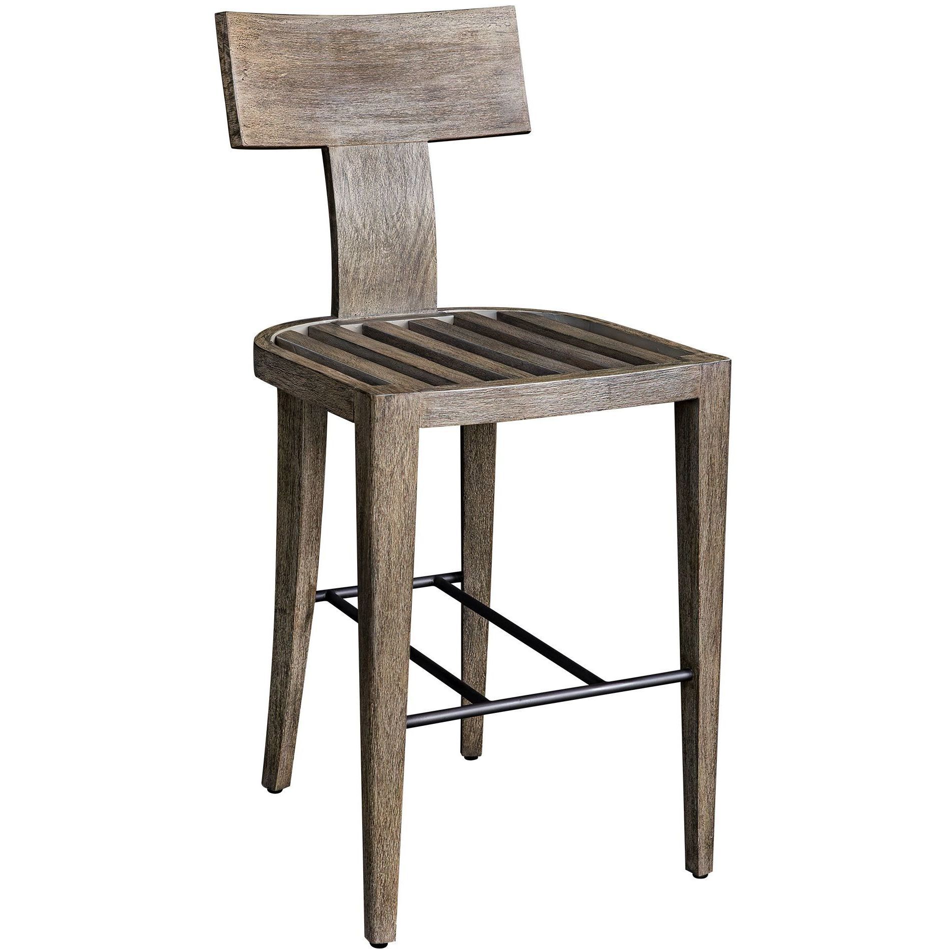 Cellini 43.5 inch Weathered Gray and Oyster White Outdoor Bar Stool