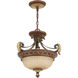 Villa Verona 2 Light 15 inch Verona Bronze with Aged Gold Leaf Accents Convertible Inverted Pendant/Ceiling Mount Ceiling Light