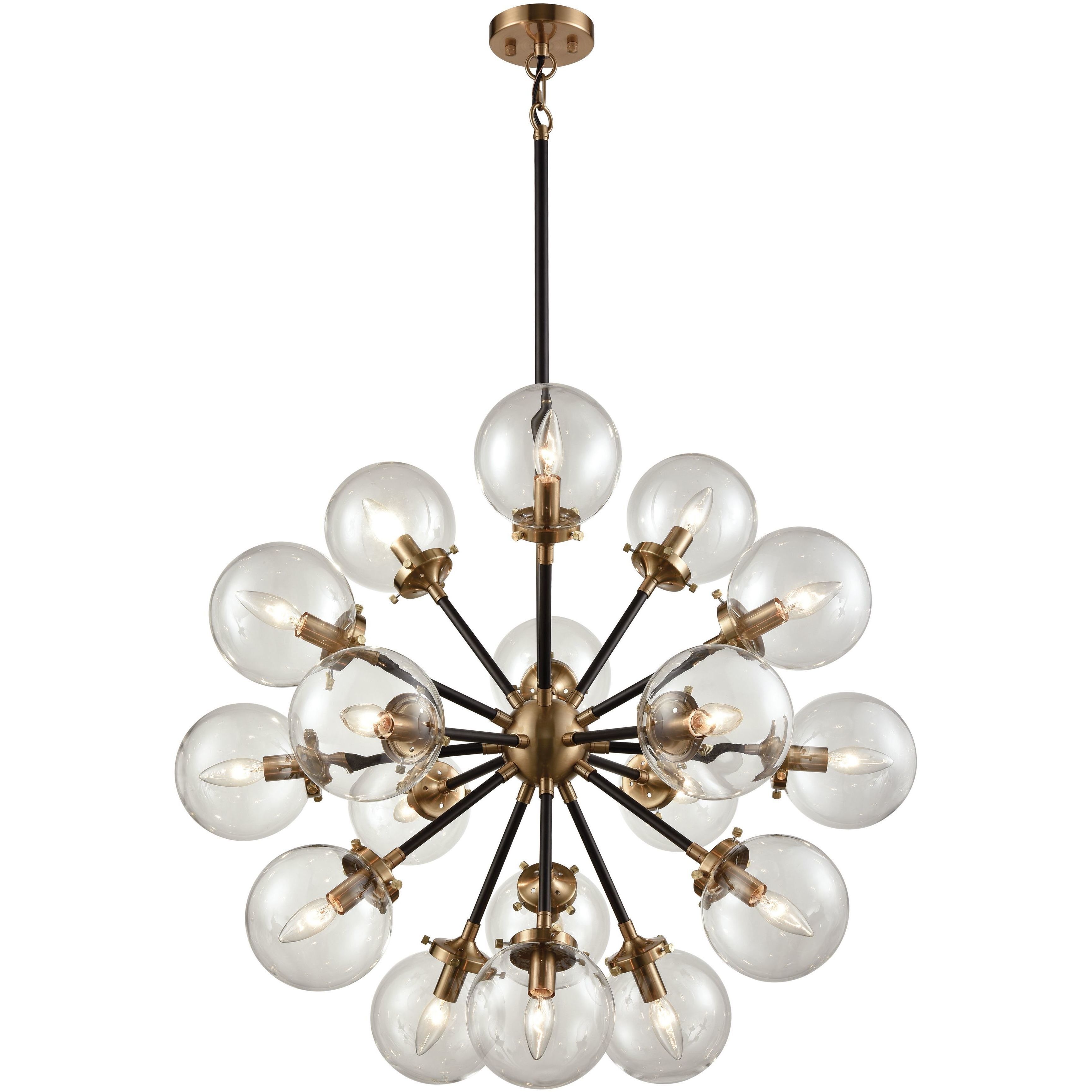 Boudreaux 18 Light 32 inch Matte Black with Antique Gold Chandelier Ceiling Light