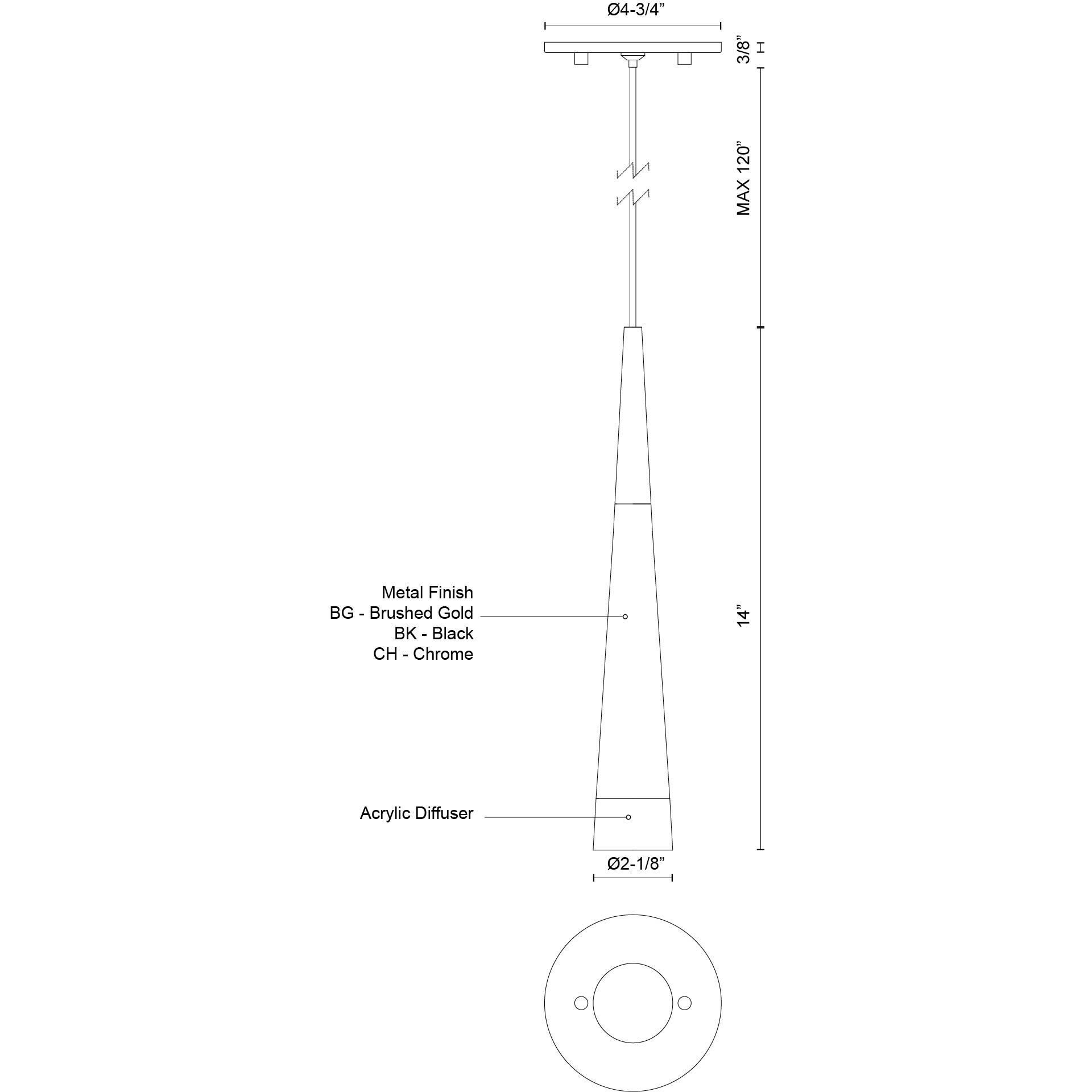 Ultra Pendant Ceiling Light in Chrome