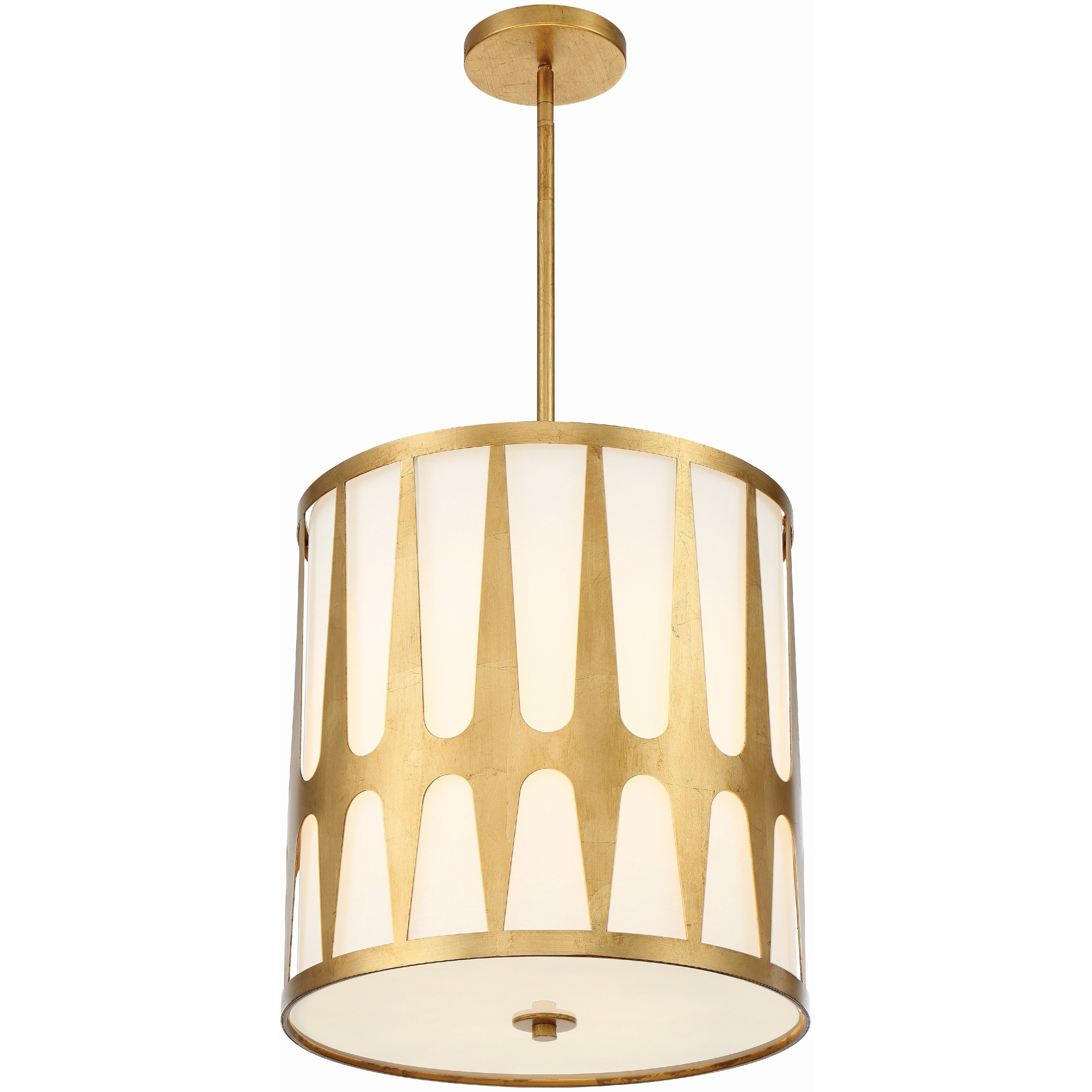 Royston 4 Light 17 inch Antique Gold Pendant Ceiling Light in Antique Brass and Black