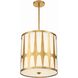 Royston 4 Light 17 inch Antique Gold Pendant Ceiling Light in Antique Brass and Black