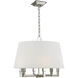 Chapman & Myers Square Tube 6 Light 24 inch Polished Nickel Hanging Shade Ceiling Light in Linen