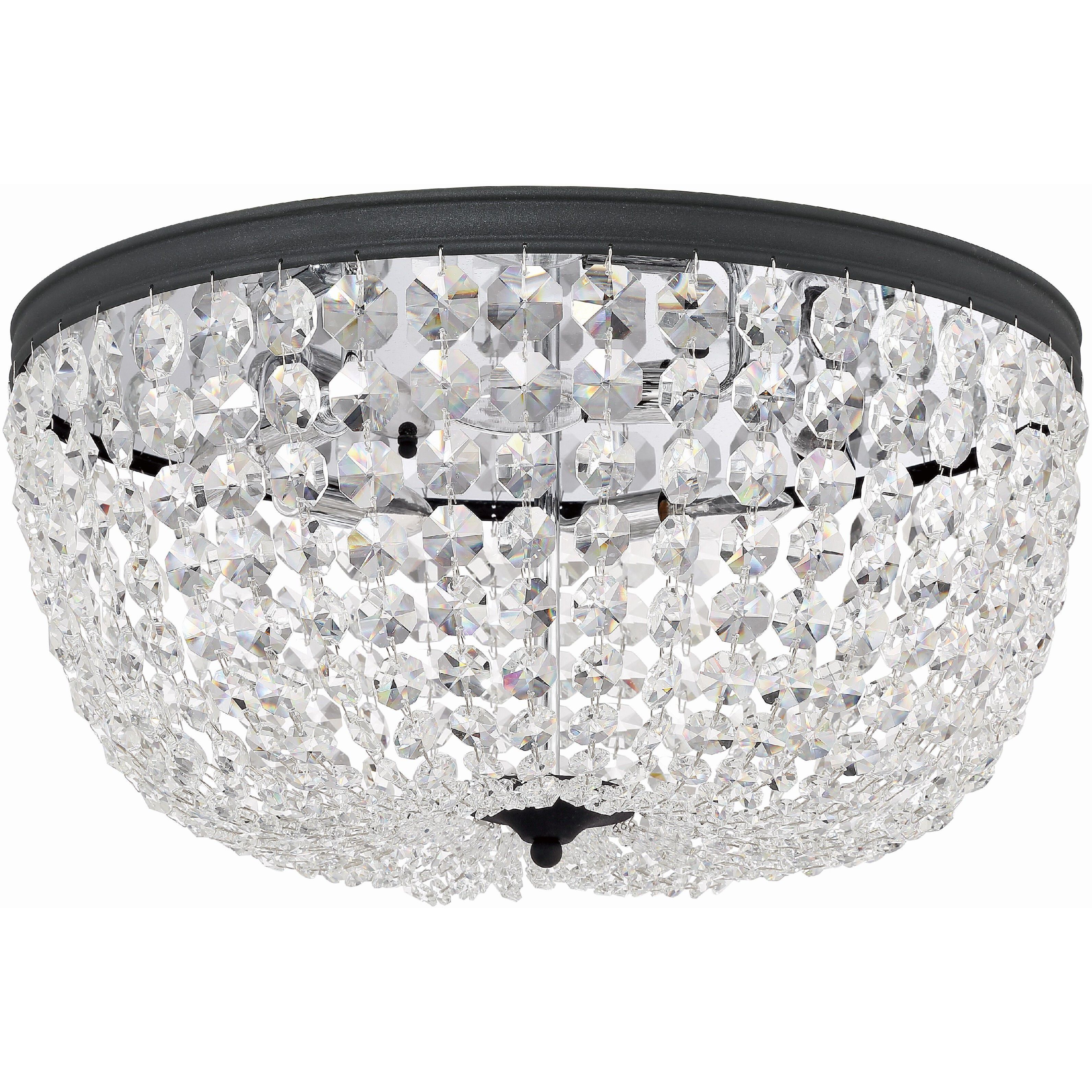 Nola 5 Light 20 inch Black Forged Flush Ceiling Light