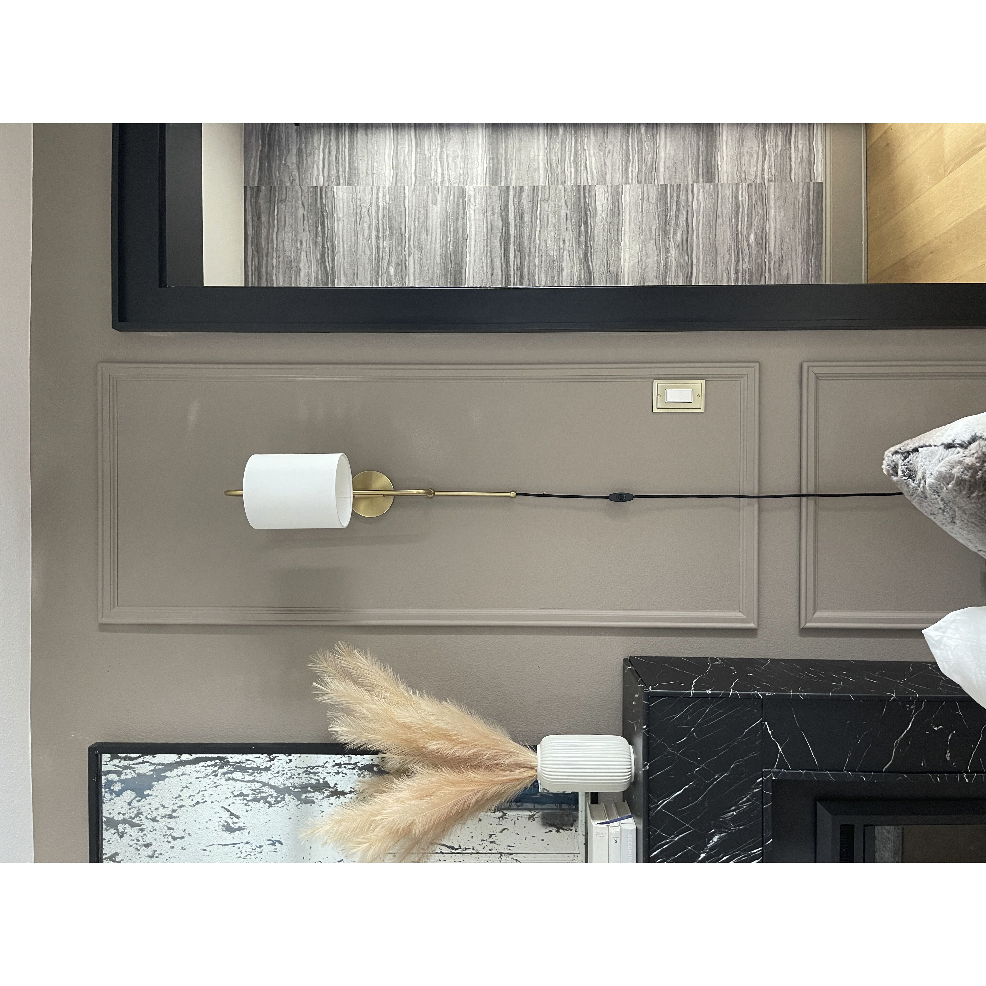 Caroline 1 Light 7 inch Aged Brass Plug-In Sconce Wall Light