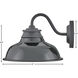 Wallace Outdoor Barn Light in Museum Black with Gloss Black, Gooseneck