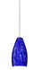 Karli LED Satin Nickel Pendant Ceiling Light in Blue Cloud Glass