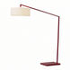 Stretch 87 inch 9 watt Red Arc Floor Lamp Portable Light in Red Linen