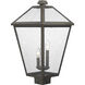 Talbot 3 Light 22.25 inch Oil Rubbed Bronze Outdoor Post Mount Fixture in Seedy Glass