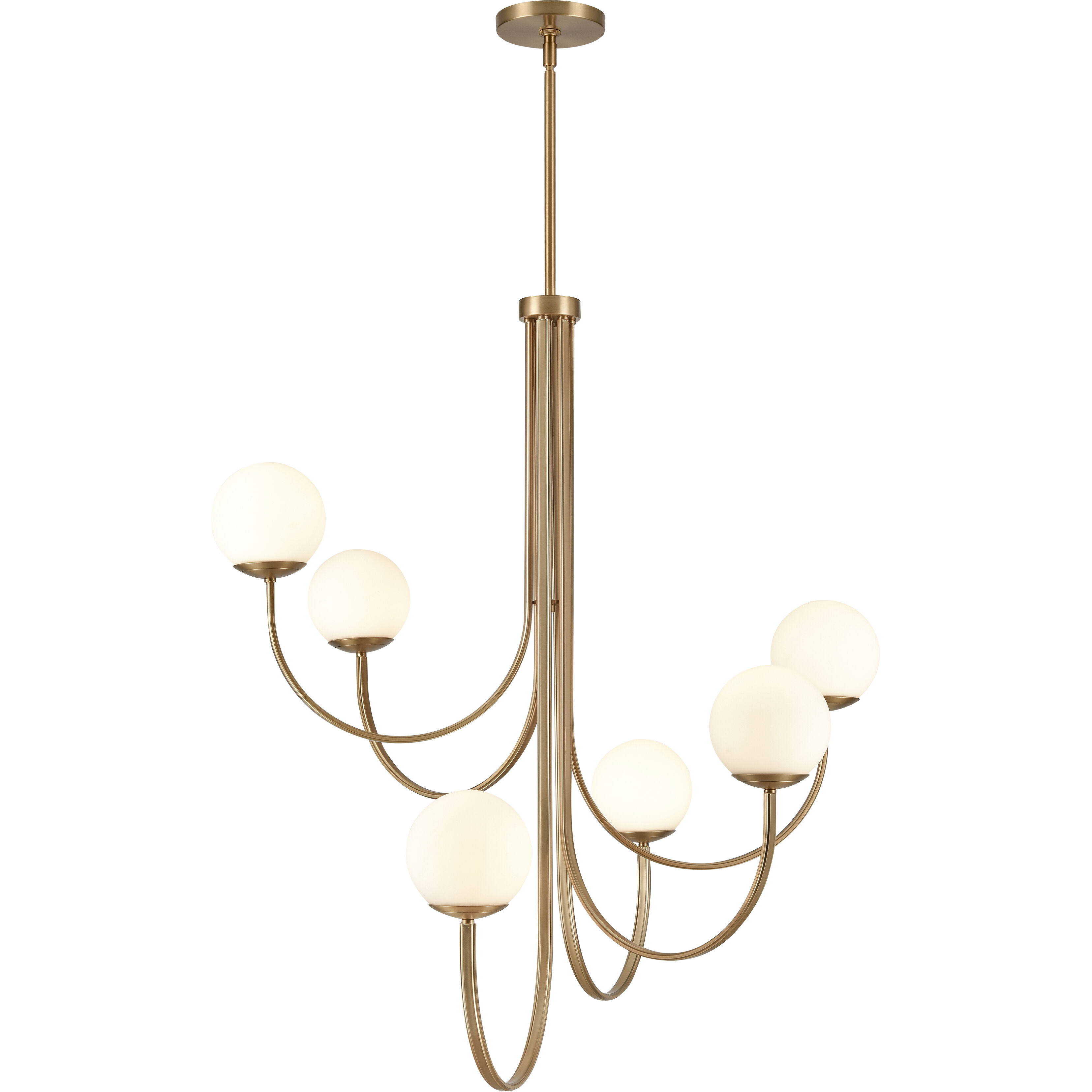 Caroline 6 Light 36 inch Brushed Gold Chandelier Ceiling Light