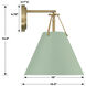 Xavier Bath Sconce Wall Light in Vibrant Gold and Green