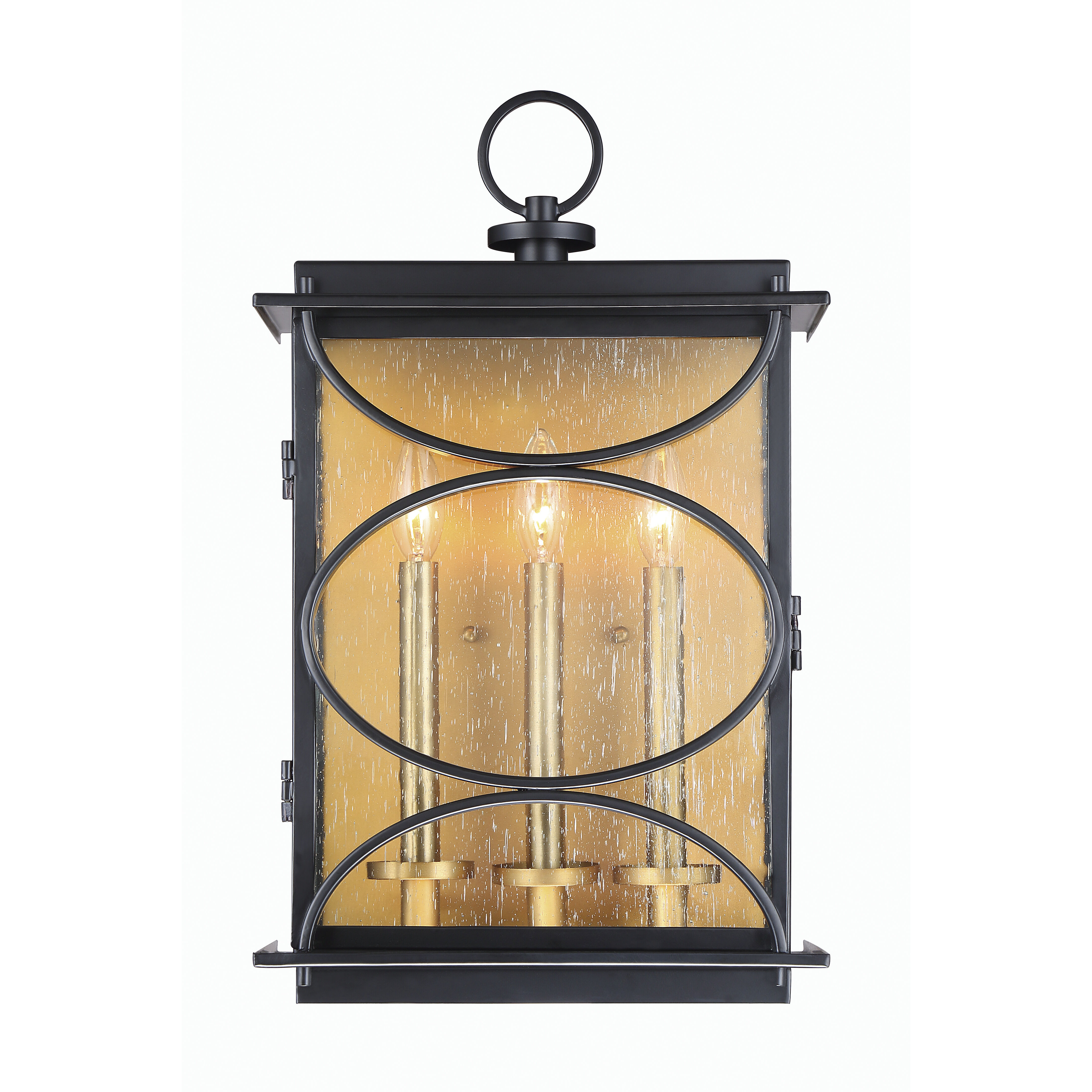 Hamilton 3 Light 20 inch Midnight/Patina Aged Brass Outdoor Wall Mount