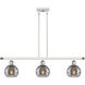 Ballston Rochester 3 Light 36 inch White Polished Chrome Stem Hung Island Light Ceiling Light