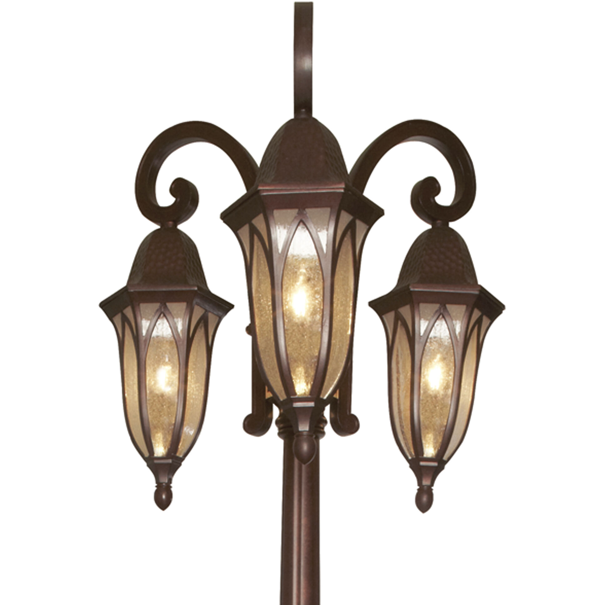 Berkshire 3 Light 89 inch Burnished Antique Copper Outdoor Post Lantern, Post Included