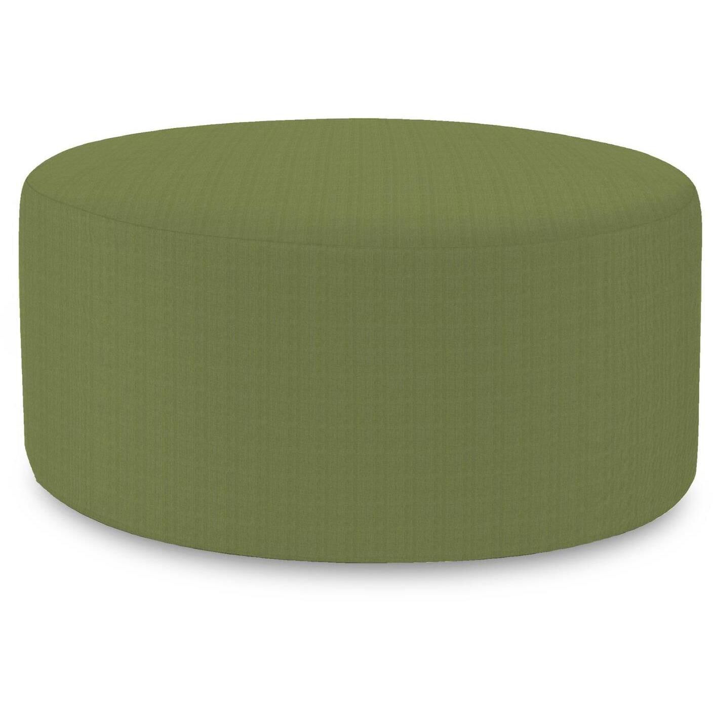Universal 18 inch Seascape Moss Outdoor Round Ottoman with Slipcover